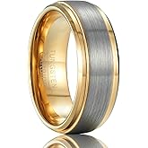 SOXEMAN Tungsten Wedding Band, 8mm Wide Brushed Center with Polished Edges, Comfort Fit Ring for Men and Women