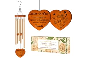 DAMAIGIIFT Sister in Law Gifts, Best Sister in Law Christmas Funny Gift - Wind Chimes, Birthday, Mothers Day, Wedding, Engagement, Thanksgiving Gifts