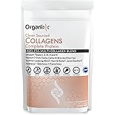 Organixx Clean Sourced Collagen Peptides Powder with Vitamin C, Types I, II, III, V, X Hydrolyzed Collagen, Hair, Nail, Skin, Bone & Joint Health, Aging Support, Gluten Free, Unflavored, 20 Servings
