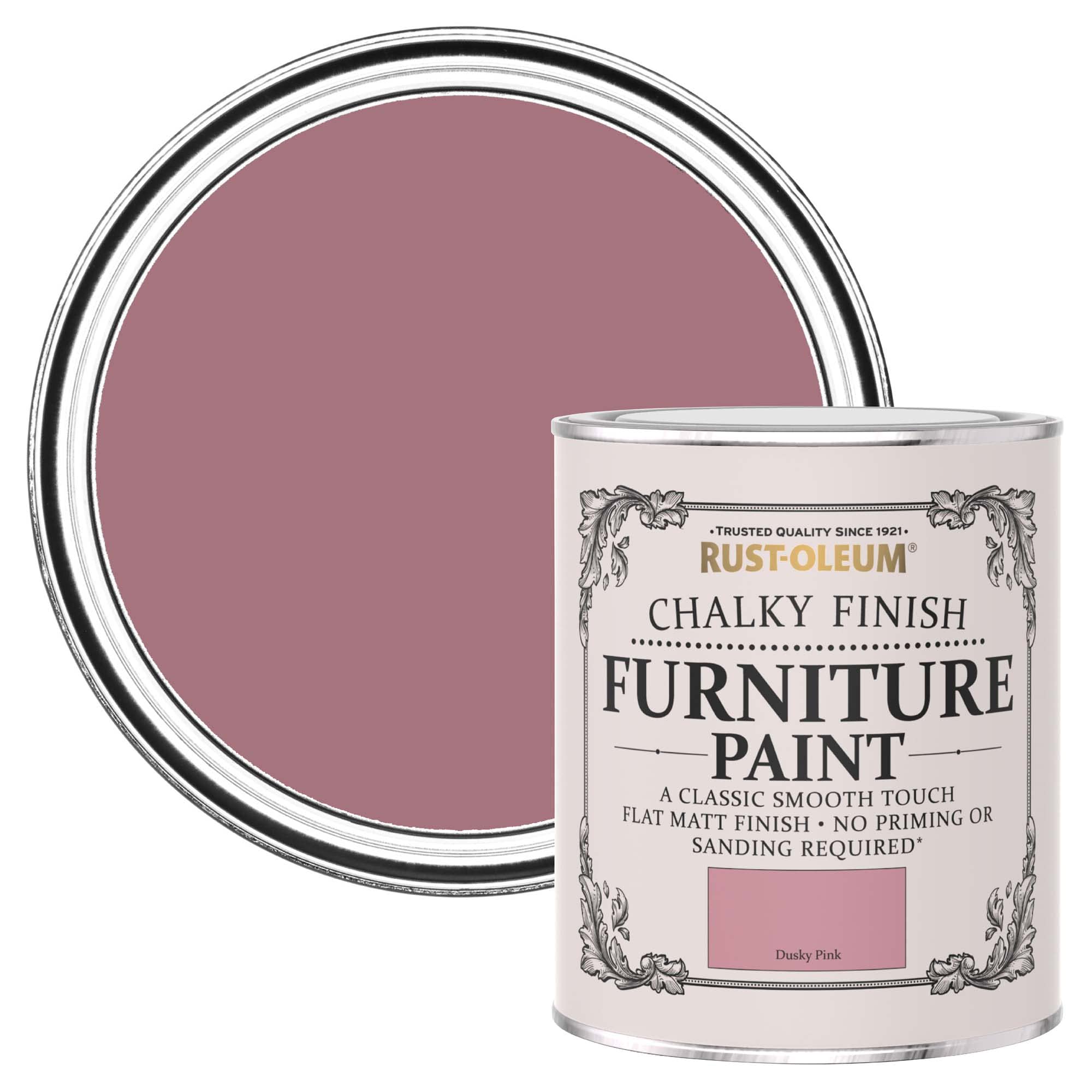 Rust-Oleum Pink Upcycled Furniture Paint in Chalky Finish - Dusky Pink 750ml