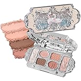 Flower Knows Swan Ballet Six-Color Makeup Palette,Neutral Pink Face Makeup Palette with 4 Matte + 2 Shimmer Shades,Blendable Smooth Cute Make Up,0.23 Oz(01 White Swan)