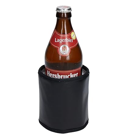 Kühlmanschette für Flaschen Weinkühler Sektkühler Flaschenkühler mit Klettverschluss (Schwarz 0,5 Liter)