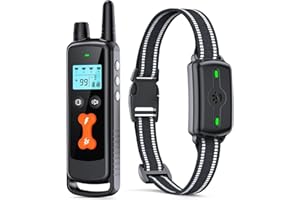 Dog Shock Collar, Dog Training Collar with Remote, with 4 Training Modes, IP68 Waterproof Rechargeable e Collar for Large Med