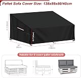 LAMUNI Pallet Sofa Cover 2 Seater Deep Seat Outdoor Waterproof 138x99x80/40cm view 2