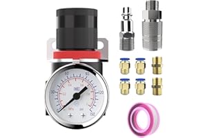 CNZG PNEU Air Pressure Regulator 1/4 Inline Compressor Water Separator Pneumatic Filter with Gauge Parts Compressed AR2000 US Brass Kit