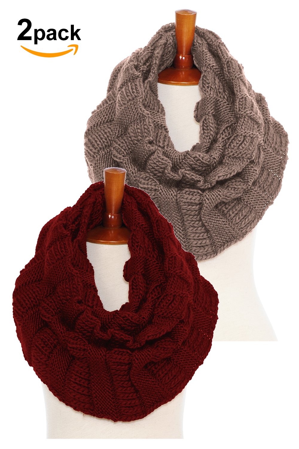 Basico Women Winter Chunky Wide Knitted Infinity Scarf Warm Circle Loop Various Colors Basico Women Winter Chunky Wide Knitted Infinity Scarf Warm Circle Loop Various Colors