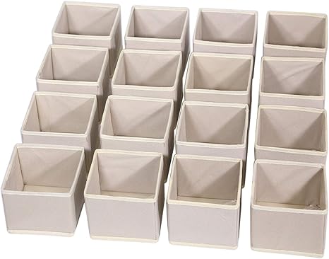 Amazon Diommell 折りたたみ式布収納ボックス クローゼットドレッサー 引き出しオーガナイザー ファブリックバスケット ビンコンテナ仕切り 引き出し付き ベビー服 下着 ブラ 靴下 ランジェリー 衣類 ベージュ 4 衣類用引き出し仕切り オンライン通販