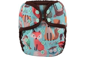 Sigzagor Baby Diaper Cover Nappy One Size 8lbs to 36lbs (Animal Friends)