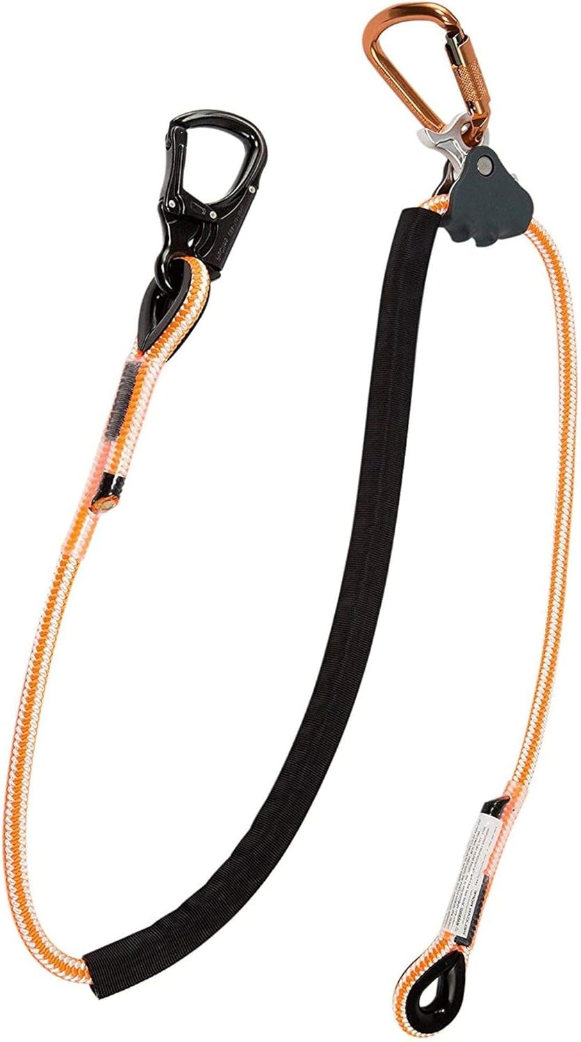 Pelican Rope Positioning Lanyard with Aluminum Snap Hook (1/2 inch x 8 feet) – Polyester Rope, Adjustable Lanyard, for Fall Protection, Arborist, Tree Climbers - - 