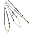 SURGICAL ONLINE Premium Grade Castroviejo Micro Forceps, Scissors Set - Versatile Microsurgical Instrument, Corrosion Resistant Stainless Steel, Tungsten Carbide