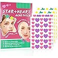 156 Patches Acne Patch Colorful Hydrocolloid Pimple Patch with Natural Tea Tree Oil, Cute Star and Love Heart Shaped Acne Absorbing Cover Patch Kit for Face Zits, Pimples, Blemishes, Spots Acne Dots
