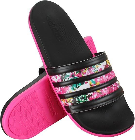 adidas red slides womens