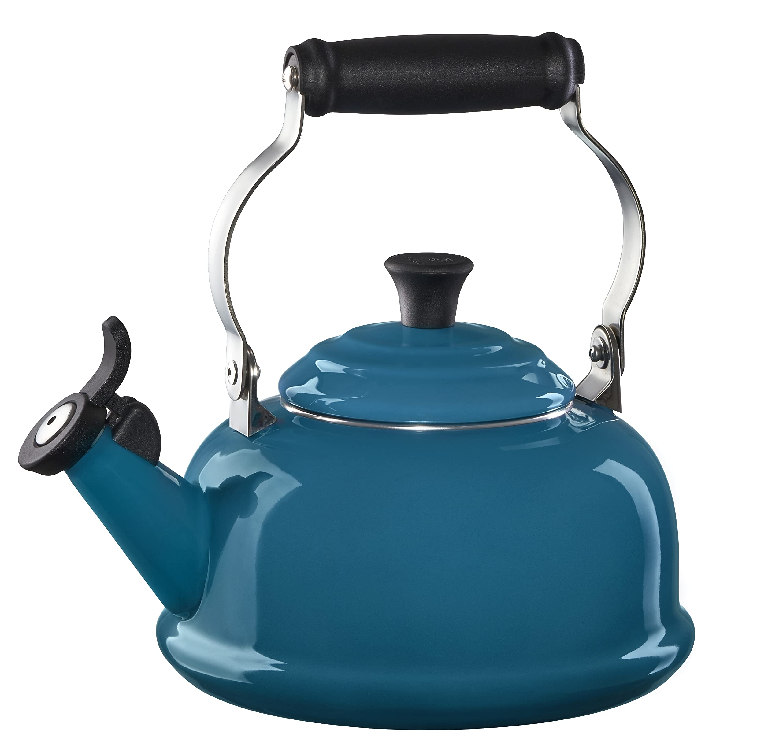 Photo 1 of Le Creuset Enamel On Steel Whistling Tea Kettle, 1.7 qt., Deep Teal