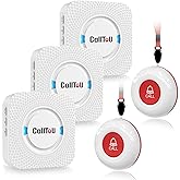 CallToU Wireless Caregiver Pager Call Button Call Bell Medical Alert System for Seniors Patients Elderly at Home 2 Waterproof Transmitters 3 Plugin Receivers