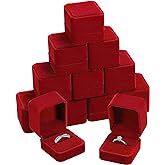 Zhanmai 12 Pcs Velvet Ring Box Jewelry Box Earring Jewelry Case Gift Boxes for Women Wedding Anniversary 2.12 x 1.77 x 2 Inch(Red)