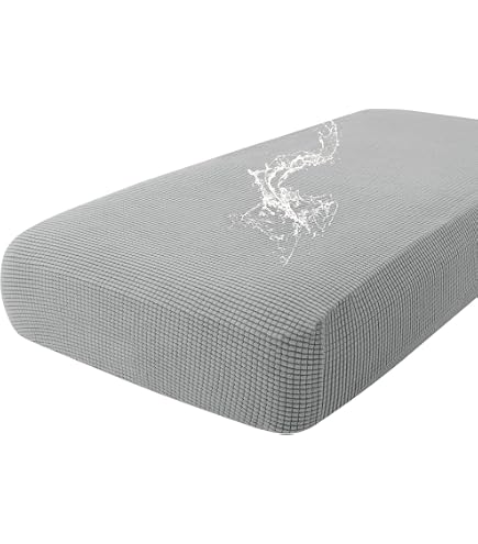 Housse De Pouf Extensible H.VERSAILTEX - Taupe, Douce, Lavable - Convient Aux Ottomanes Rectangulaires Jusqu'à 190x94x43 Cm