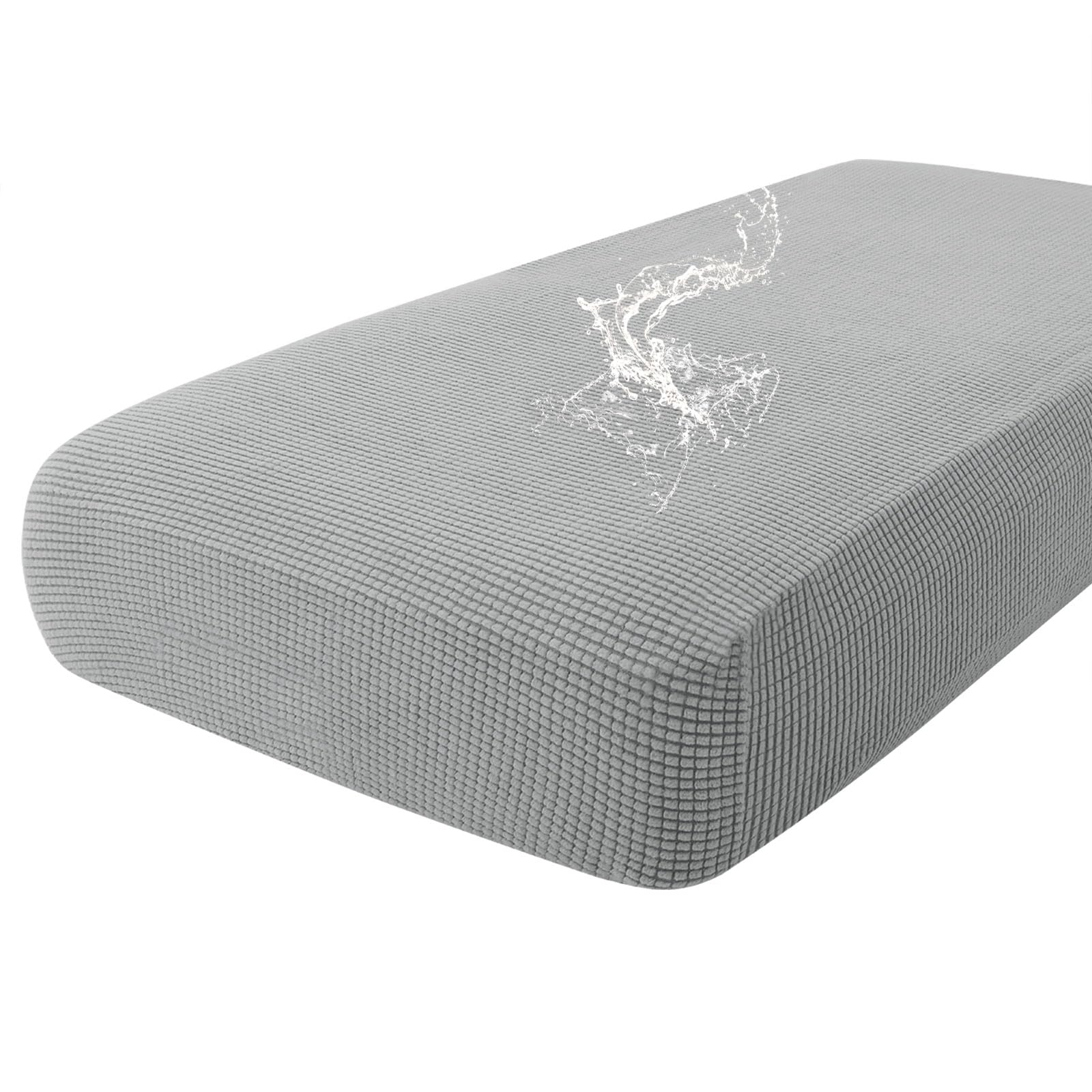 Photo 1 of hyha Waterproof Couch Cushion Covers for Pets, Non Slip Sofa Seat Cover for Dogs Washable, Soft Thick Stretch Jacquard Fabric, Sofa Slipcovers with Elastic Bottom (1 Piece for Large, Light Grey)