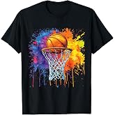 Basketball Colorful Drip for Player and Fan Graphic T-Shirt