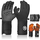 DR.PREPARE Heated Gloves for Men Women, 3200mAh Rechargeable Electric Battery, Thin Heated Motorcycle Work Gloves Liners, Touch Screen Gloves Winter Hand Warmer for Hunting Skiing Snowboarding