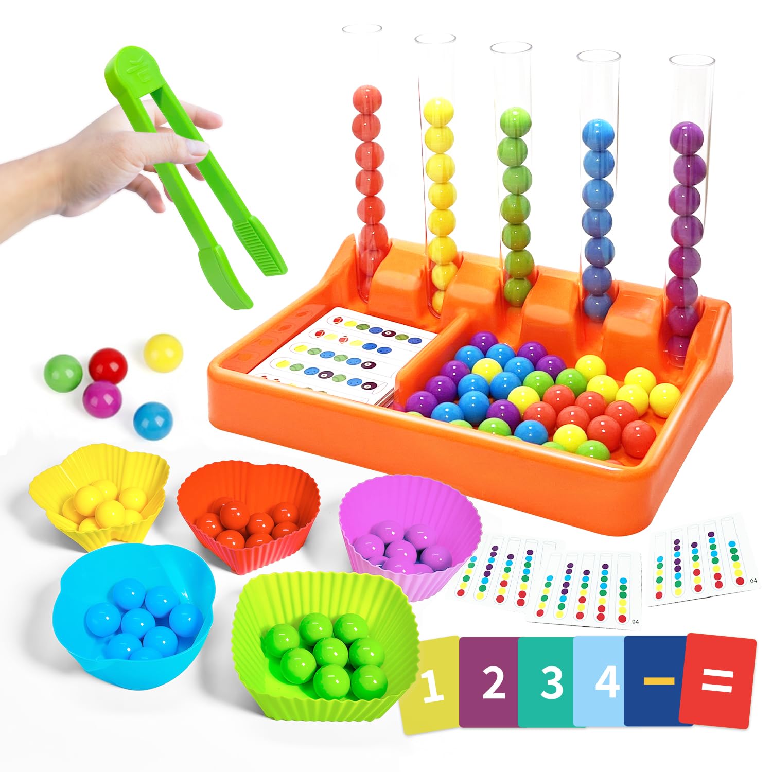 Photo 1 of Counting and Color Sorting Kit Toy, Preschool Kindergarten Learning Activities, Math Manipulatives Supplies Matching Games, Fine Motor Skills, Educational Montessori Toys for Kids 3 4 5 6 7 8 Year Old