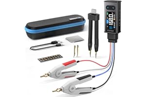 FNIRSI LCR-ST2 100kHz LCR ESR Meter Tweezer, SMD & Through-Hole Component Tester, Auto Sort Compare, Resistor, Inductor, Diode, Capacitor Tester, Measures Voltage & Continuity, Full-Band Scan