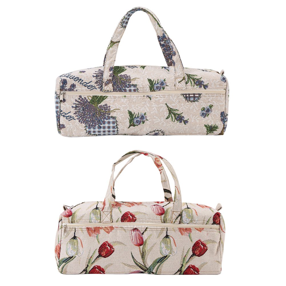 GOTOTOP Large Fabric Knitting Needles Bag, Handmake bag Household Fabric Crafts Knitting Needles Storage Sewing Needles Organizer Bag(Rose Flower)