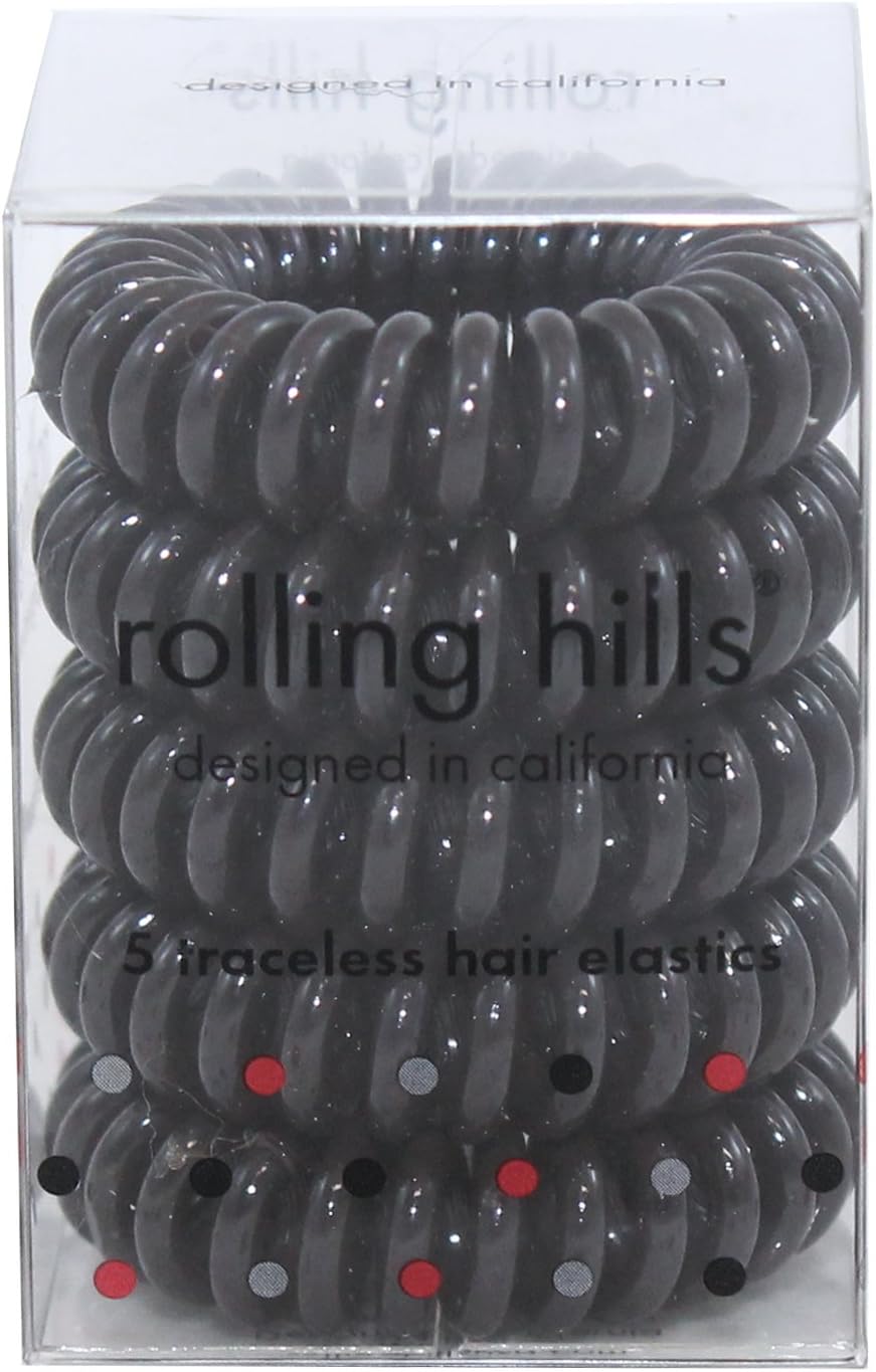 Rolling Hills 5 traceless hair elastics transparent dark brown nr 7