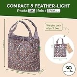 Eco Chic Lightweight Foldable Reusable Bag Ditsy Black RPET 15kg 560x380mm view 3