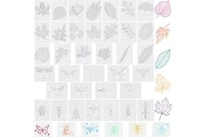 Glenmal 36 Pcs Rubbing Plates Set Include 20 Leaf Rubbing Plates 16 Insect Texture Plate 3.94 x 5.12 Inches Texture Art Supplies for Home Classroom Art