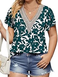 Plus Size Summer Tops for Women Flattering Lace
