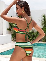 ZAFUL Women's Colorblock Stripes Triangle Bikini