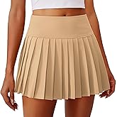 PINSPARK Pleated Tennis Skirts for Women High Waist Golf Skirt Lightweight Mini Athletic Skorts for Pickleball Workout