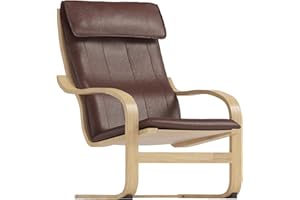 HOMETOWN MARKET The Duable Poang Chair Cover Replacement is Custom Made Compatible for IKEA Poang Armchair Slipcover Only. (Pu Leather Brown)