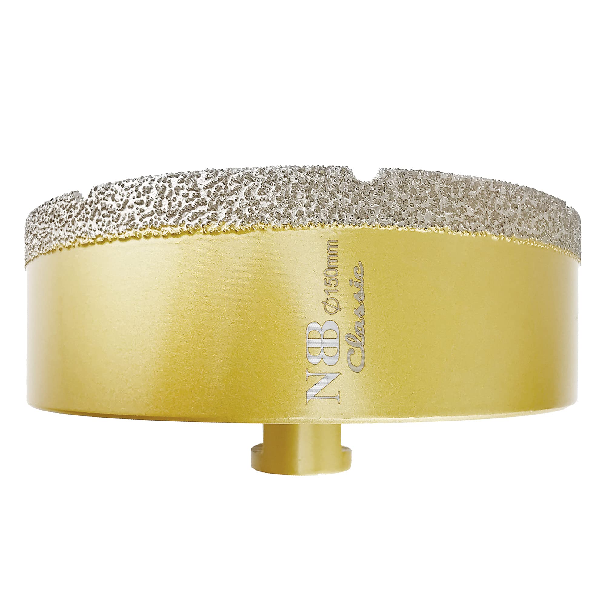 NBB vacuum brazed diamond hole saw with M14, Classic Golden type, diamond drill bit for dry or wet drilling professionally on hard porcelain, ceramic, tile, granite,marble,for angle grinder(1, 150mm) — image 1