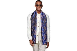 YOHOWA Mens/Womens Lightweight Silk Scarf Fashion Print Paisley Scarves Neckerchief Shawl Autumn Winter 63"x20"