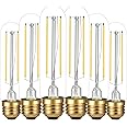 LiteHistory E26 LED Bulb 4W Equal 40 Watt Light Bulbs Daylight 5000K E26 Edison Bulb AC120V 400lm Dimmable 5 Inch T10 led Bulb Tubular for Rustic Pendant,Chandeliers,Wall sconces Pack of 6