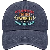 Son in Law hat Golf Hats It's Official I'm The Favorite Son-in-Law Hats Navy Blue
