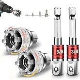 New 2 Sets Adjustable Universal Socket Wrench Tool Set - Multi-Function 10mm-19mm Universal Maintenance Socket for 3/8" Drive Ratchet, Torque Wrench &amp; Power Drill