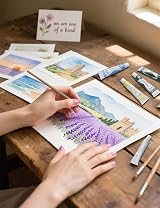 TBC The Best Crafts Watercolour Paint Set 24x12ml Tubes with 3 Brushes view 2