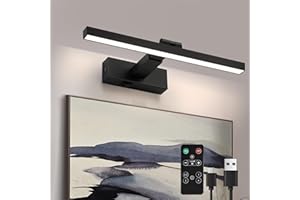 ZITOSTORY Battery Operated Picture Lights Dimmable Wireless Art Lights for Paintings LED Wall Light Fixtures Adjustable Wall Sconce with Remote (Black, 16‘’)