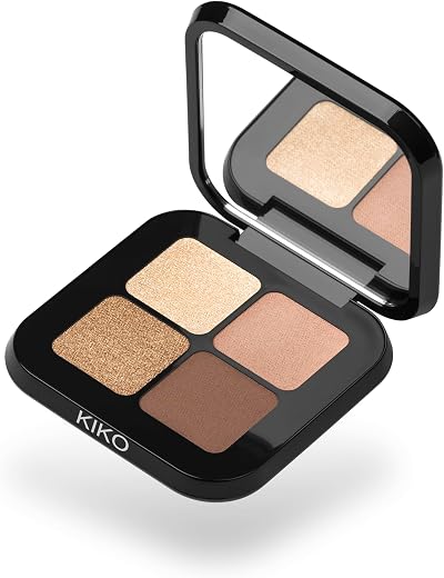 KIKO Milano Bright Quartet Eyeshadow Palette 01 Baked Wet Dry Use 4 Colors