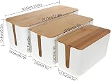 ASelected Cable Management Boxes 3 Pack White Plastic Wire Organizers Hide Cords view 2