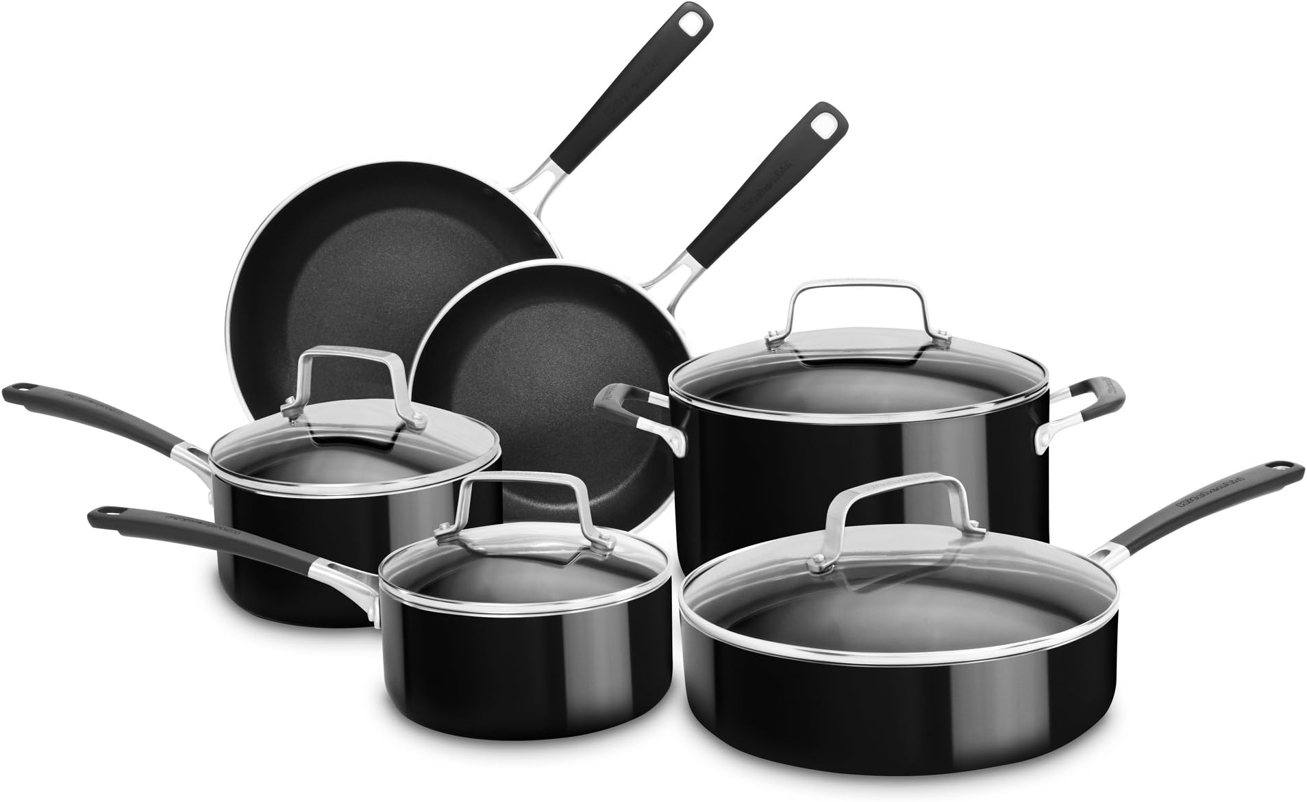 KitchenAid KC2AS10OB Aluminum Nonstick 10-Piece Set-Onyx Black