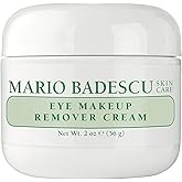 Mario Badescu Eye Makeup Remover Cream - Gentle, Non-Irritating Gel-Cream Waterproof Liner and Mascara Remover - Safe for Contact Lens Wearer - Vegan Skin Care Makeup Cleanser