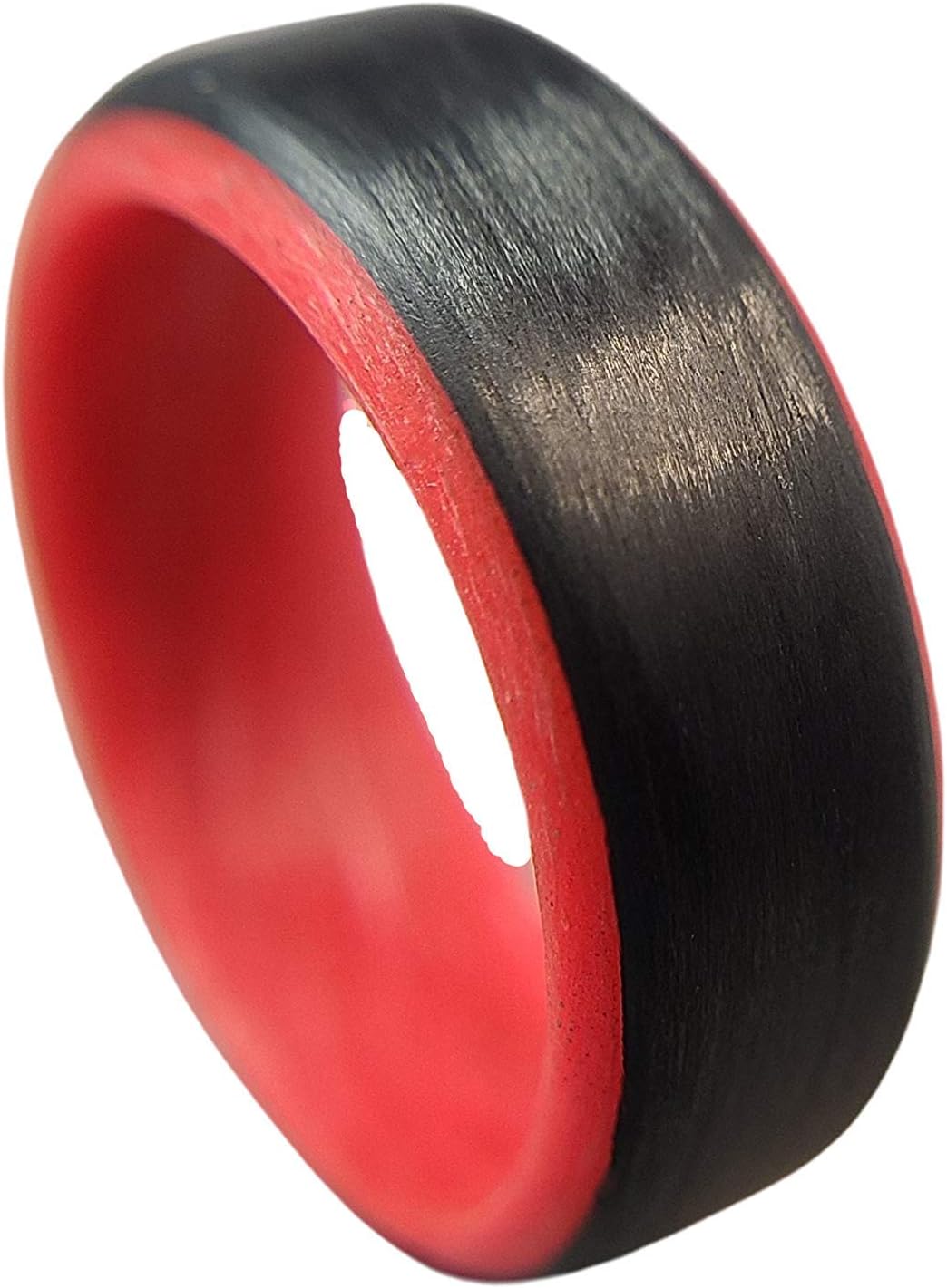Core Carbon RingsCORE CARBON RINGS - Handmade Ring Band - Men's or Women's Carbon Fiber Ring with Red Glow Interior, Matte Finish, Glow-in-the-Dark, Durable, Waterproof, Sizes 4-16, Custom Band Widths