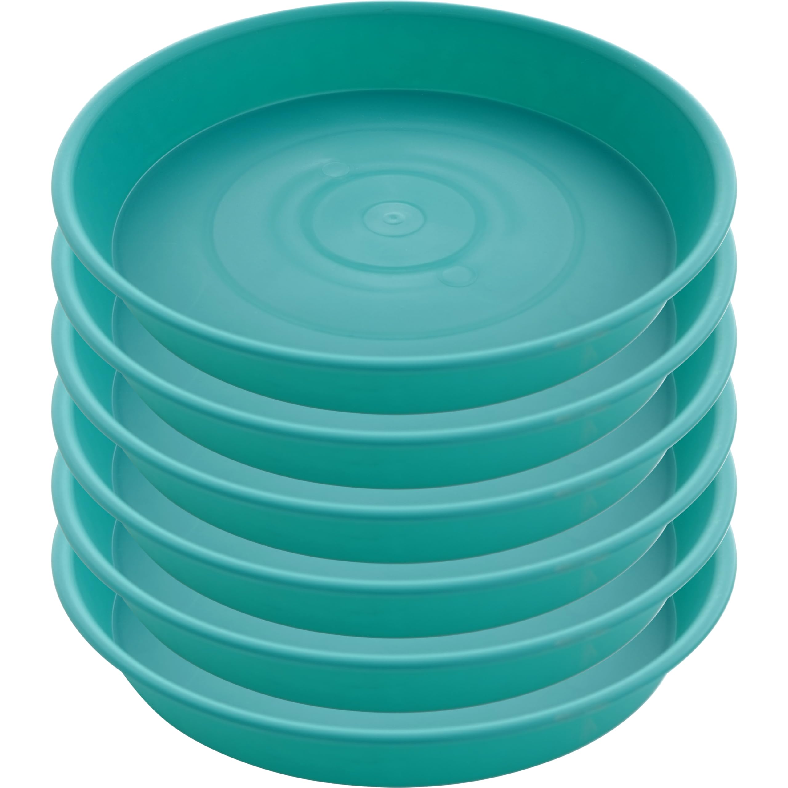 Photo 1 of Bleuhome 6 Pack of 12 inch Plant Saucer, Heavy Duty Plastic Plant Saucer 12" Round, Durable Plant Tray for Pots, Plant Saucers for Indoors, Plant Trays for Planter (12", Teal)