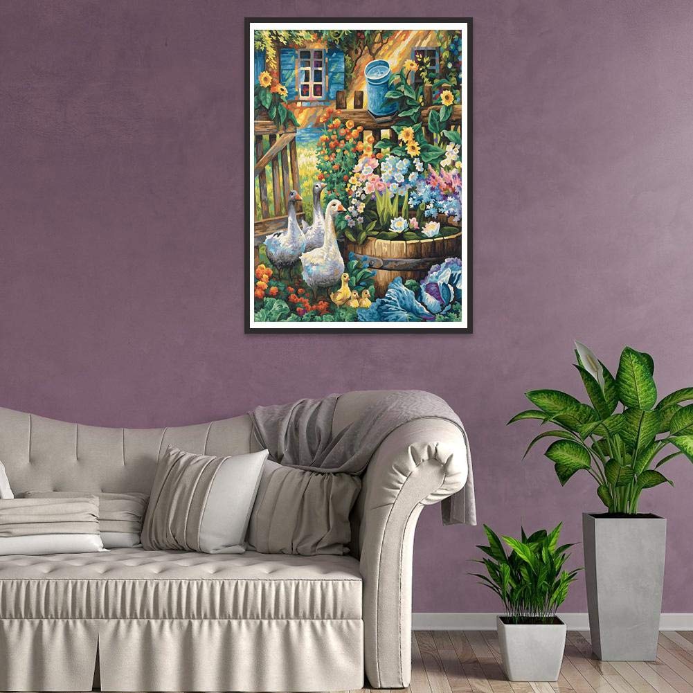 Napravi Rs Domybest Canard Mere Et Bebe 5d Diy Full Drill Diamond Painting Animaux Artisanat Bricolage Peinture Diamant Kit Complet Point De Croix Diamant Peinture Mosaique Decoration 30x40cm Point De Croix Travaux D Aiguille