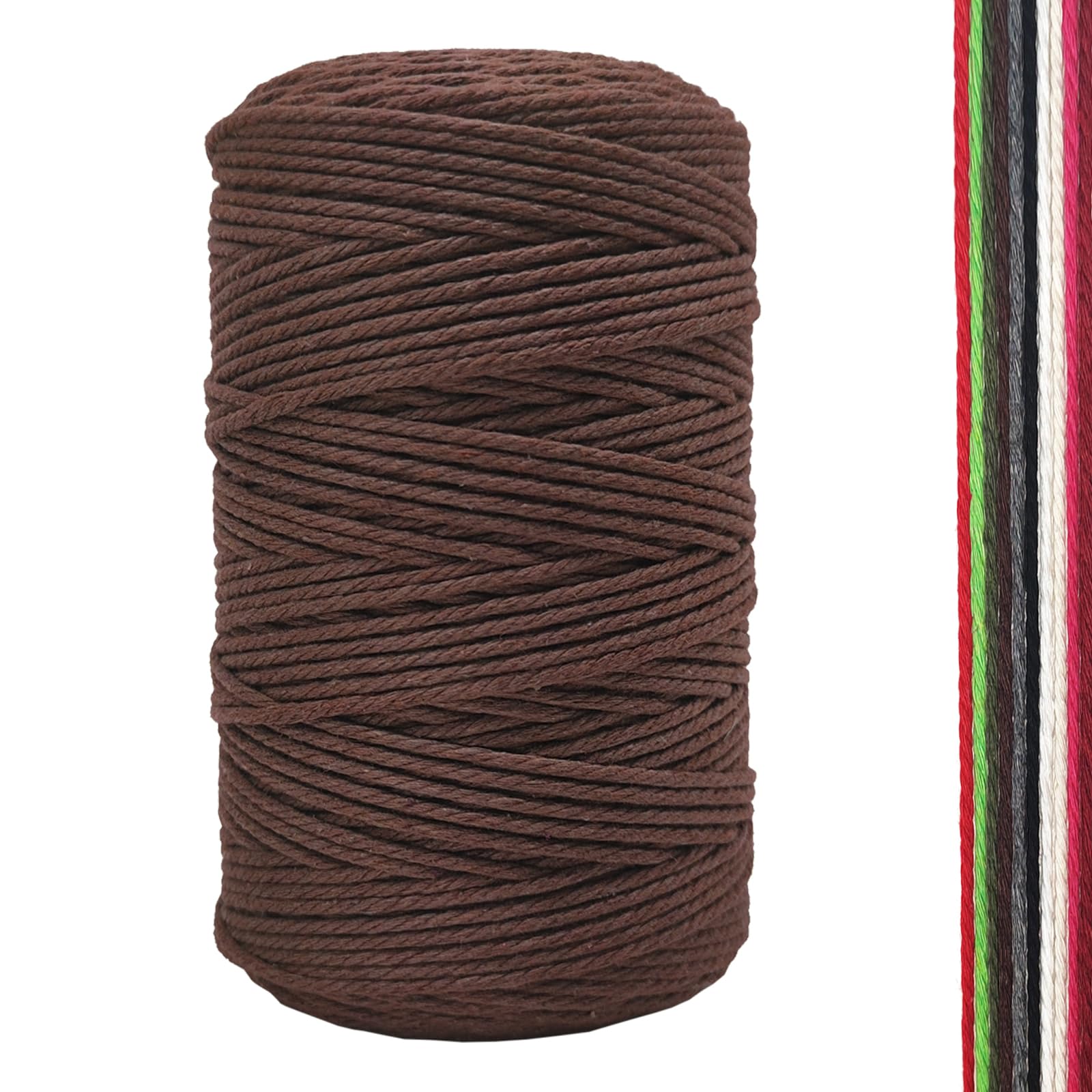 forbell Macrame Yarn, 2 mm x 300 m Premium Cotton Yarn, DIY Crafts (Brown (2 mm))
