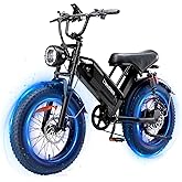 Electric Bike for Adults, 2000W/1000W Fat Tire Ebike 30MPH Dual Motor Electric Bike with Removable 48v 20.8ah Lithium Battery