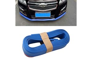 EOHMAK Car Front Bumper Protector Self-Adhesive Auto Splitter Body Spoiler Skirt Rubber Bumper Lip Trim Spoiler 2.5M/8.2ft(Blue)
